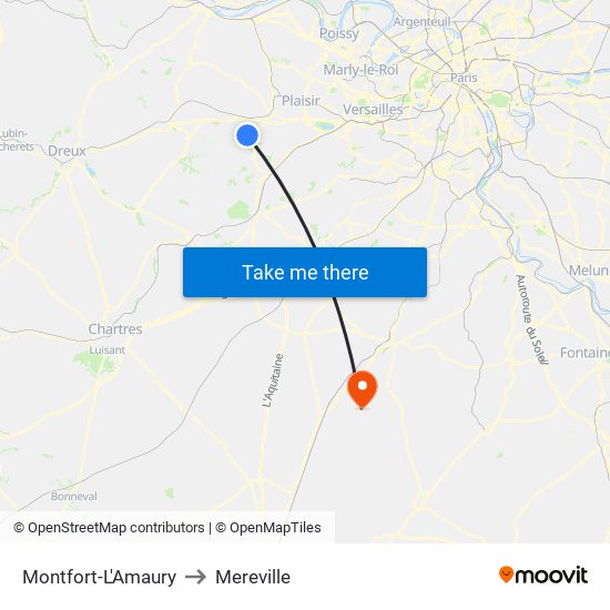 Montfort-L'Amaury to Mereville map