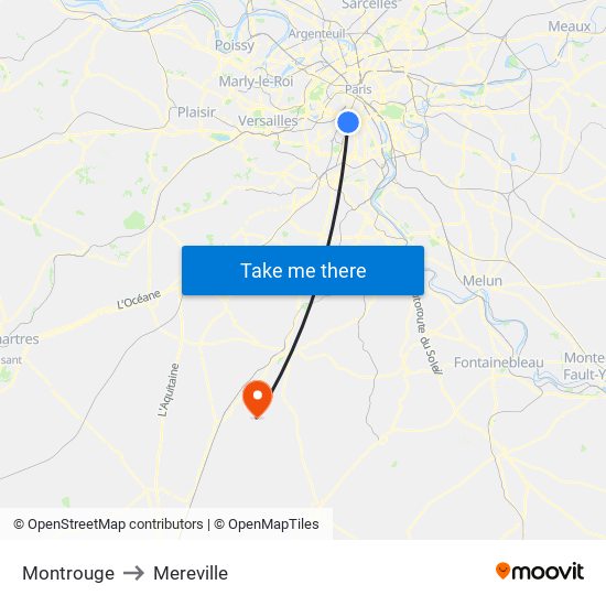 Montrouge to Mereville map