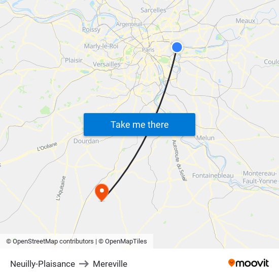 Neuilly-Plaisance to Mereville map