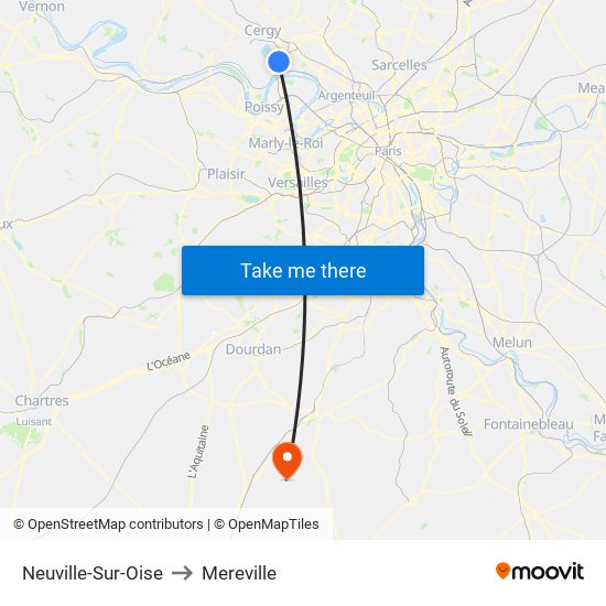 Neuville-Sur-Oise to Mereville map