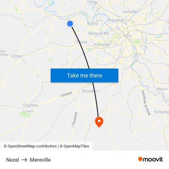 Nezel to Mereville map