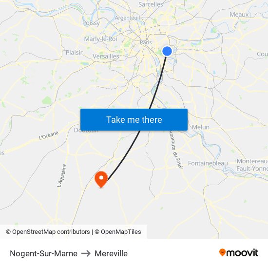 Nogent-Sur-Marne to Mereville map