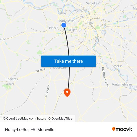 Noisy-Le-Roi to Mereville map