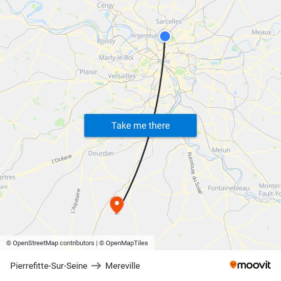 Pierrefitte-Sur-Seine to Mereville map