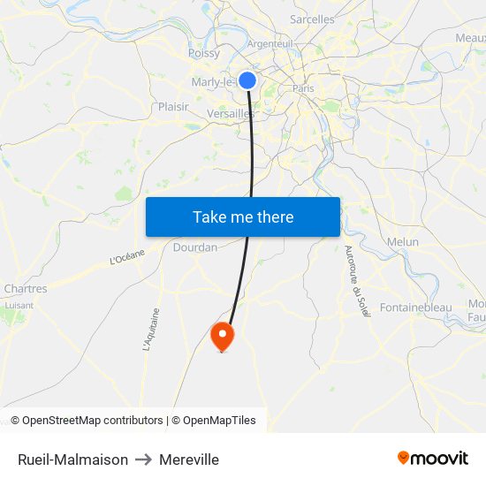 Rueil-Malmaison to Mereville map