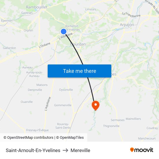 Saint-Arnoult-En-Yvelines to Mereville map