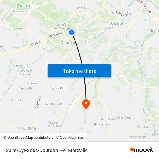 Saint-Cyr-Sous-Dourdan to Mereville map
