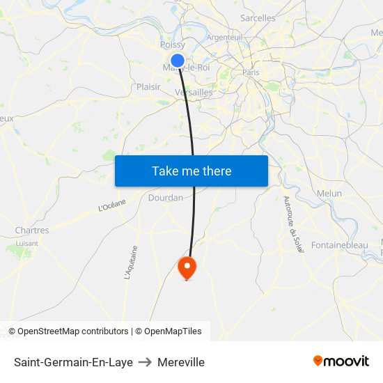 Saint-Germain-En-Laye to Mereville map