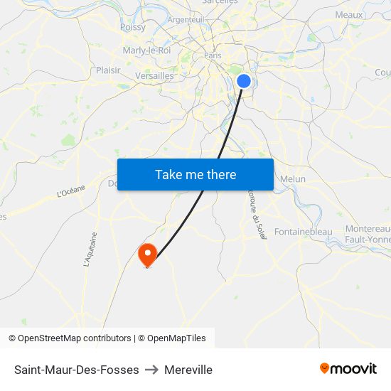 Saint-Maur-Des-Fosses to Mereville map
