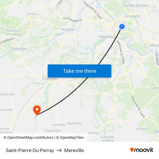 Saint-Pierre-Du-Perray to Mereville map