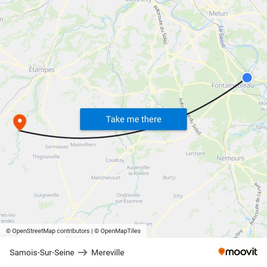 Samois-Sur-Seine to Mereville map