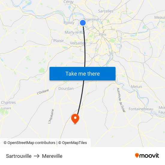 Sartrouville to Mereville map