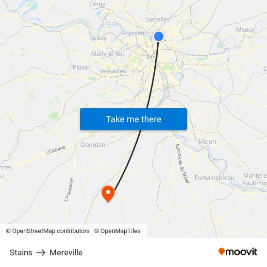 Stains to Mereville map