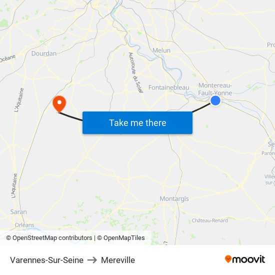 Varennes-Sur-Seine to Mereville map