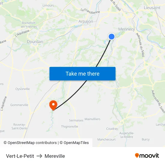 Vert-Le-Petit to Mereville map