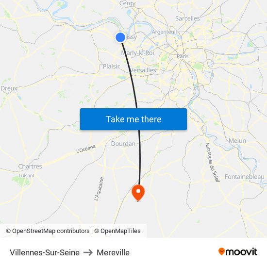 Villennes-Sur-Seine to Mereville map