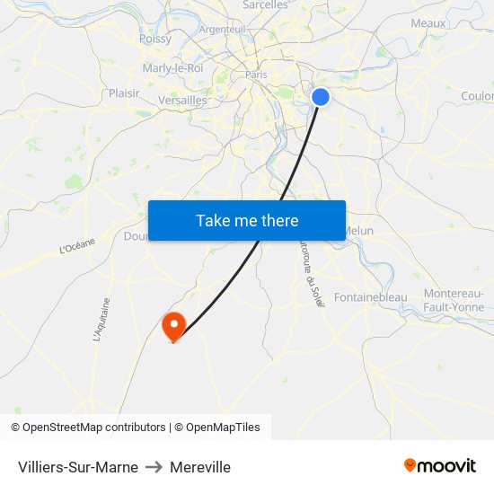 Villiers-Sur-Marne to Mereville map