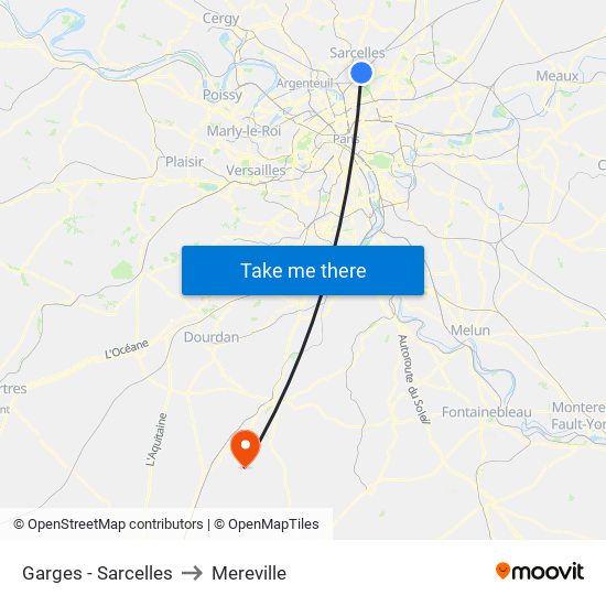 Garges - Sarcelles to Mereville map