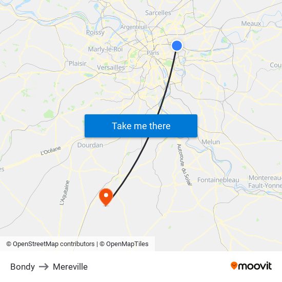 Bondy to Mereville map