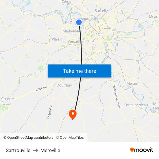 Sartrouville to Mereville map