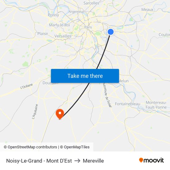 Noisy-Le-Grand - Mont D'Est to Mereville map