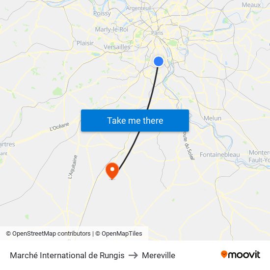 Marché International de Rungis to Mereville map