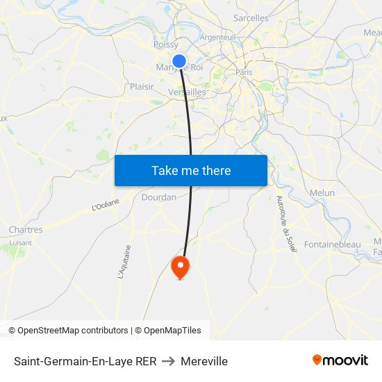 Saint-Germain-En-Laye RER to Mereville map