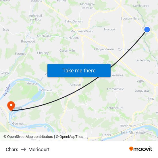 Chars to Mericourt map