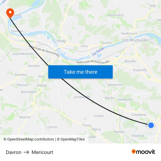 Davron to Mericourt map