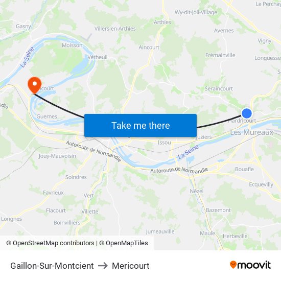 Gaillon-Sur-Montcient to Mericourt map