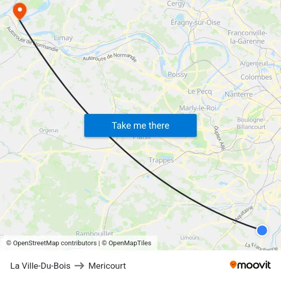 La Ville-Du-Bois to Mericourt map
