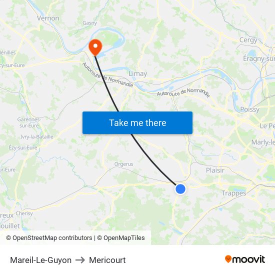 Mareil-Le-Guyon to Mericourt map