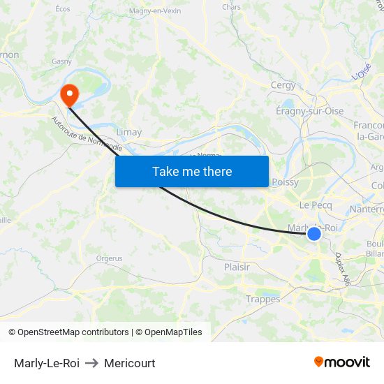 Marly-Le-Roi to Mericourt map