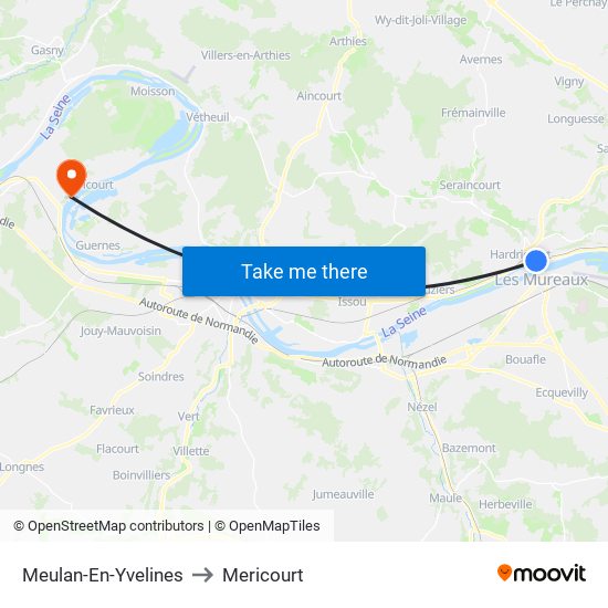 Meulan-En-Yvelines to Mericourt map