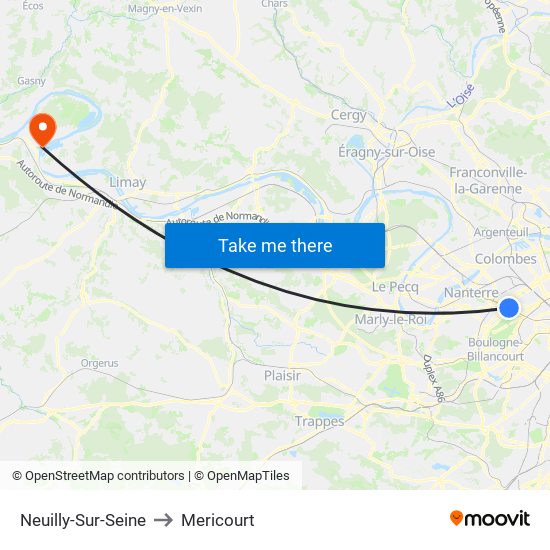 Neuilly-Sur-Seine to Mericourt map