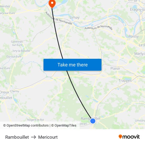 Rambouillet to Mericourt map