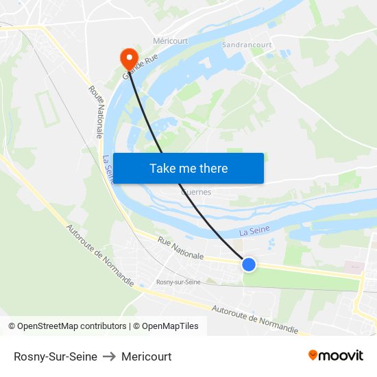 Rosny-Sur-Seine to Mericourt map