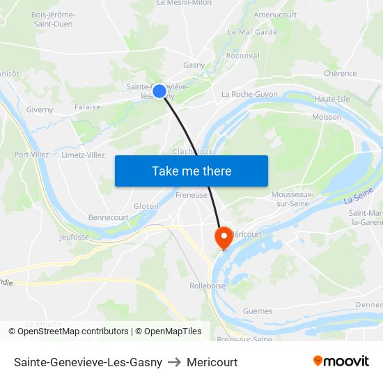 Sainte-Genevieve-Les-Gasny to Mericourt map