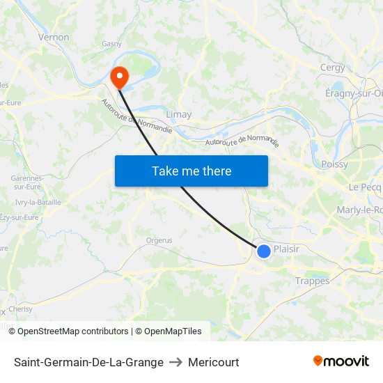 Saint-Germain-De-La-Grange to Mericourt map