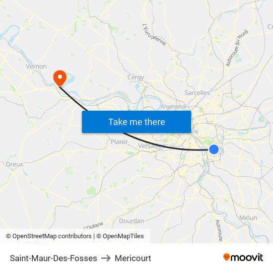 Saint-Maur-Des-Fosses to Mericourt map