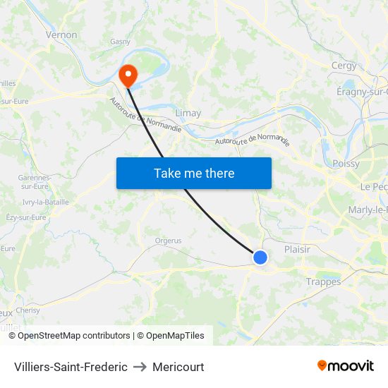 Villiers-Saint-Frederic to Mericourt map