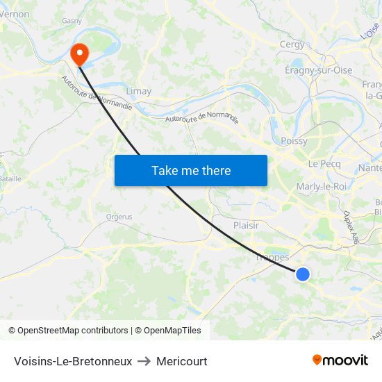 Voisins-Le-Bretonneux to Mericourt map