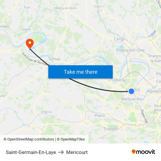 Saint-Germain-En-Laye to Mericourt map