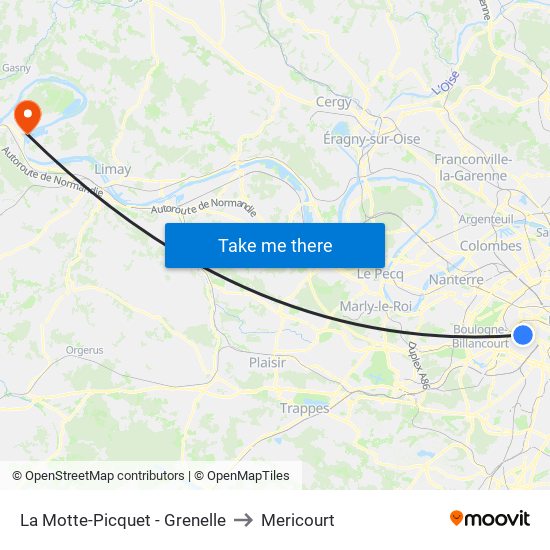 La Motte-Picquet - Grenelle to Mericourt map