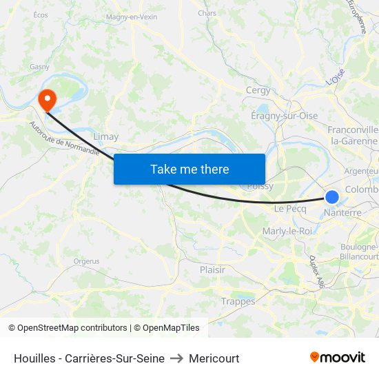 Houilles - Carrières-Sur-Seine to Mericourt map