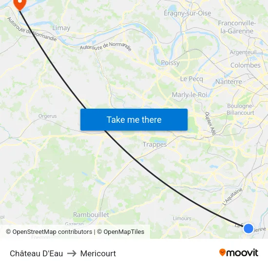Château D'Eau to Mericourt map