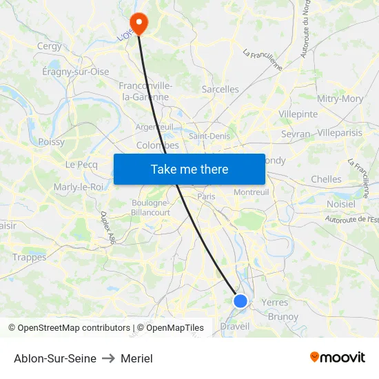 Ablon-Sur-Seine to Meriel map