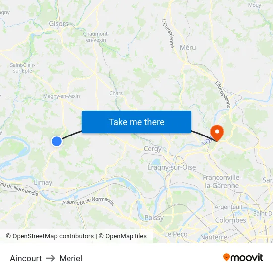 Aincourt to Meriel map