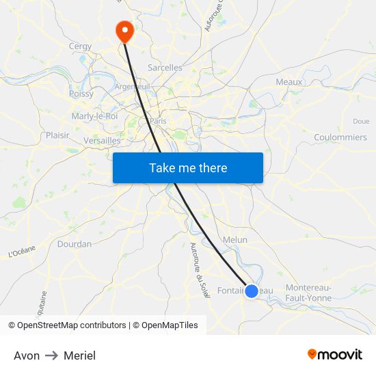 Avon to Meriel map
