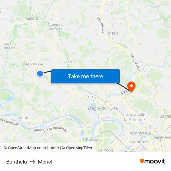 Banthelu to Meriel map